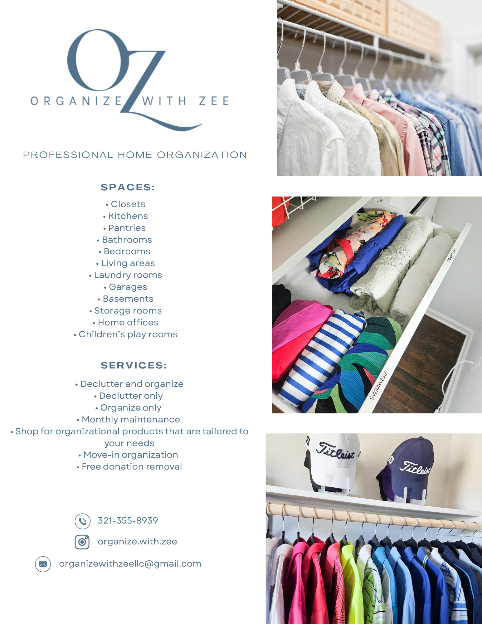 Professional organization services flyer